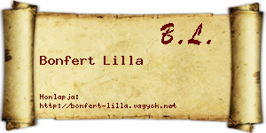 Bonfert Lilla névjegykártya